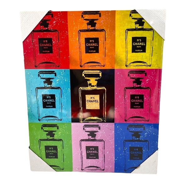 Chanel Bottle Art Rainbow Pop Art Ready To Hang Canvas NEW